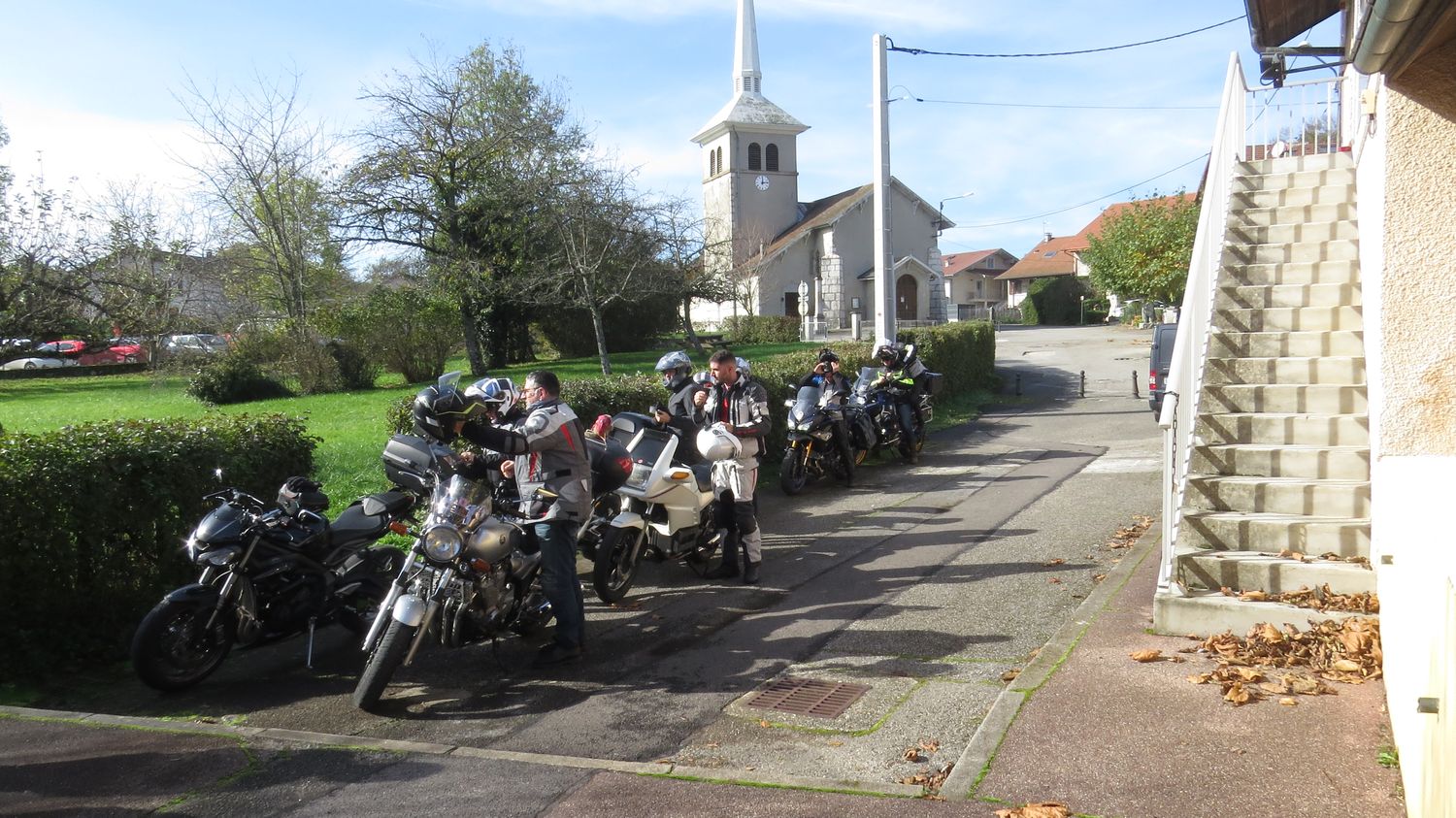 Arrivée des motards